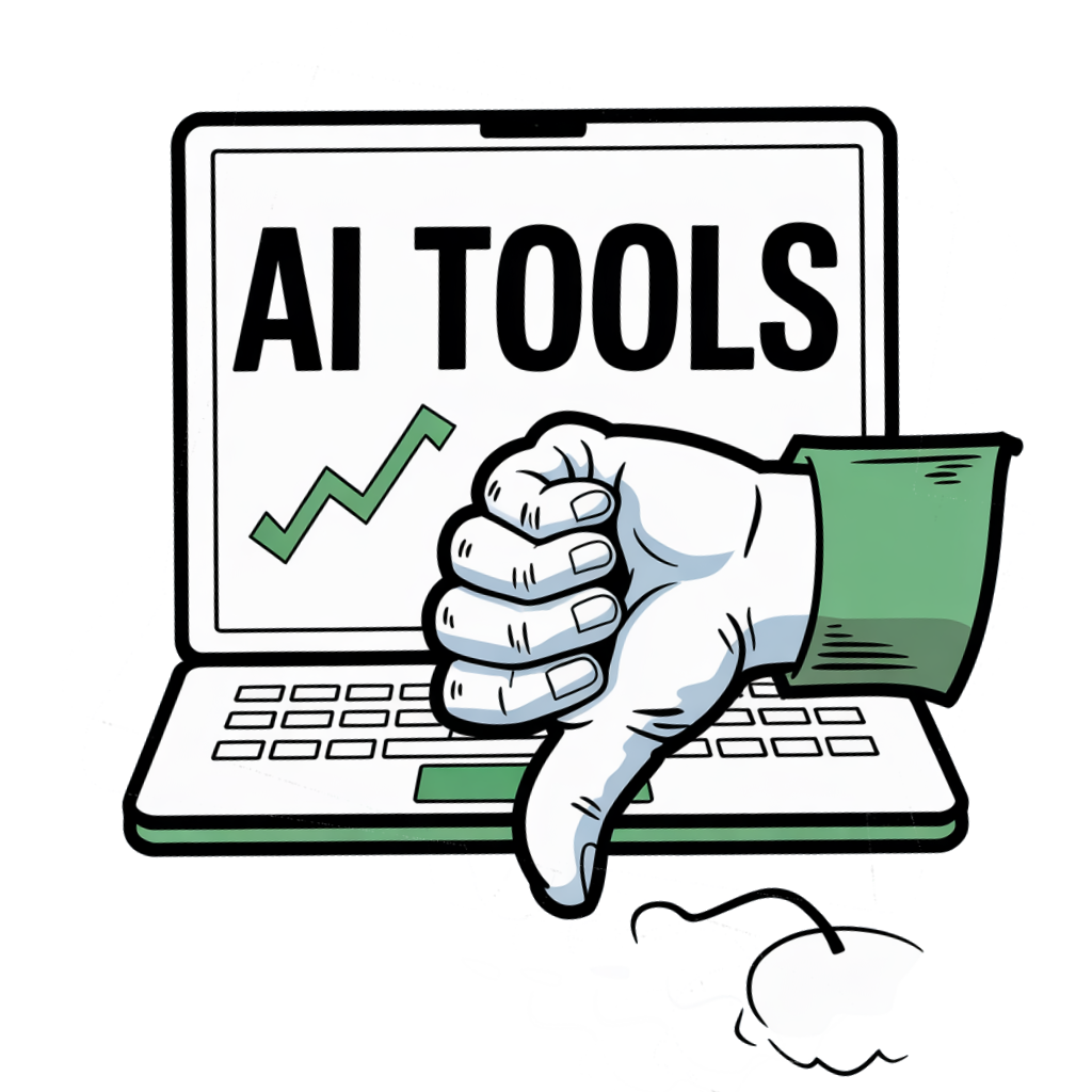 Frustrated business owner using AI SEO tools without achieving results
